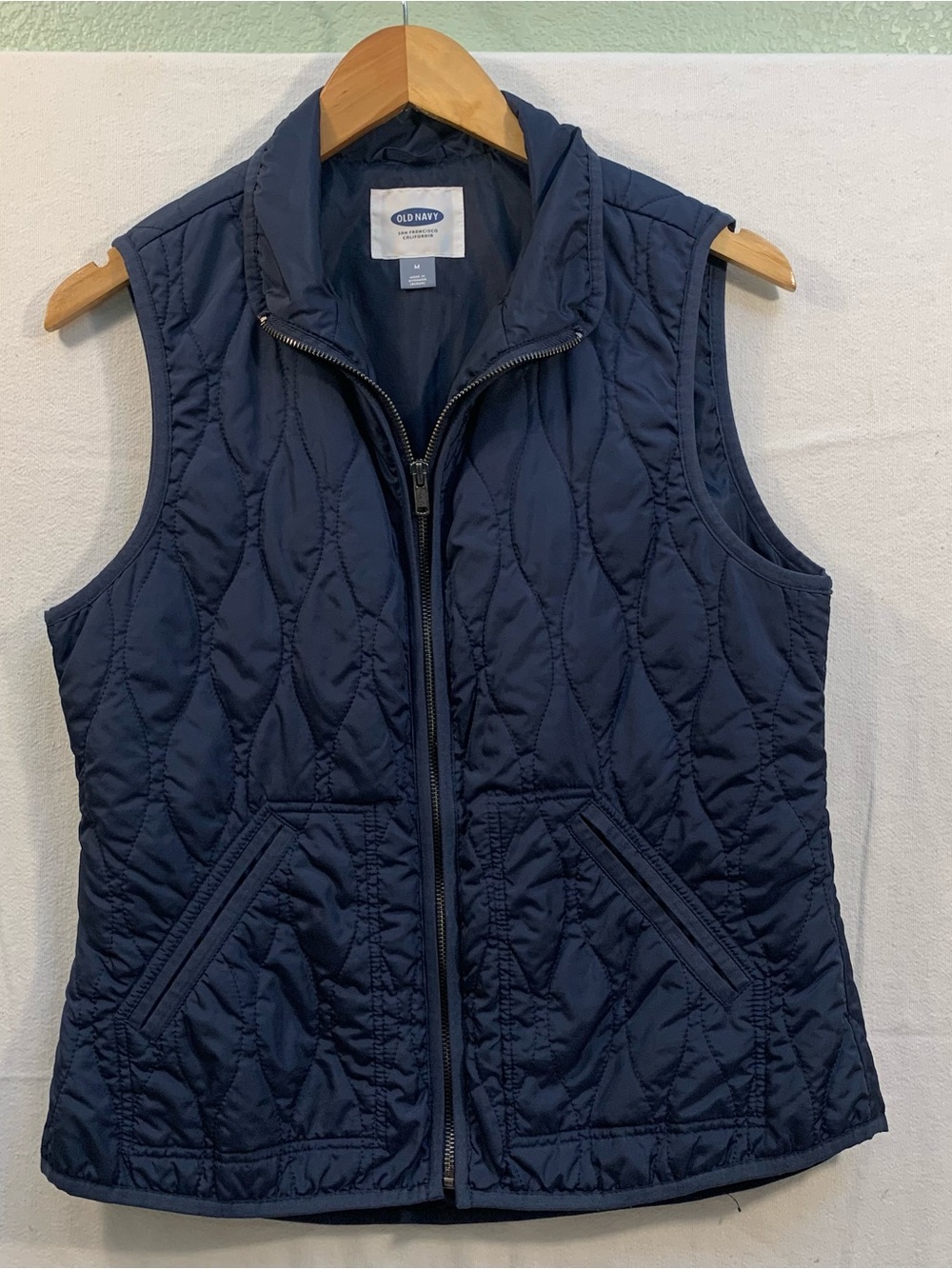 Old Navy Navy Quilted Sleeveless Zip Vest
